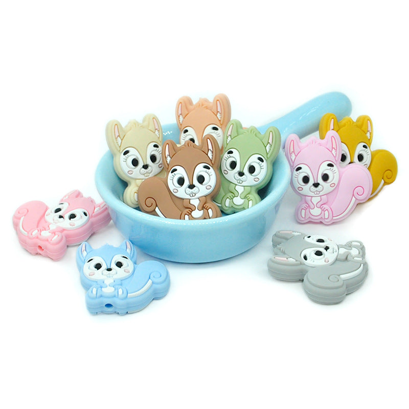 Cuentas de silicona de ardilla de 100 piezas al por mayor